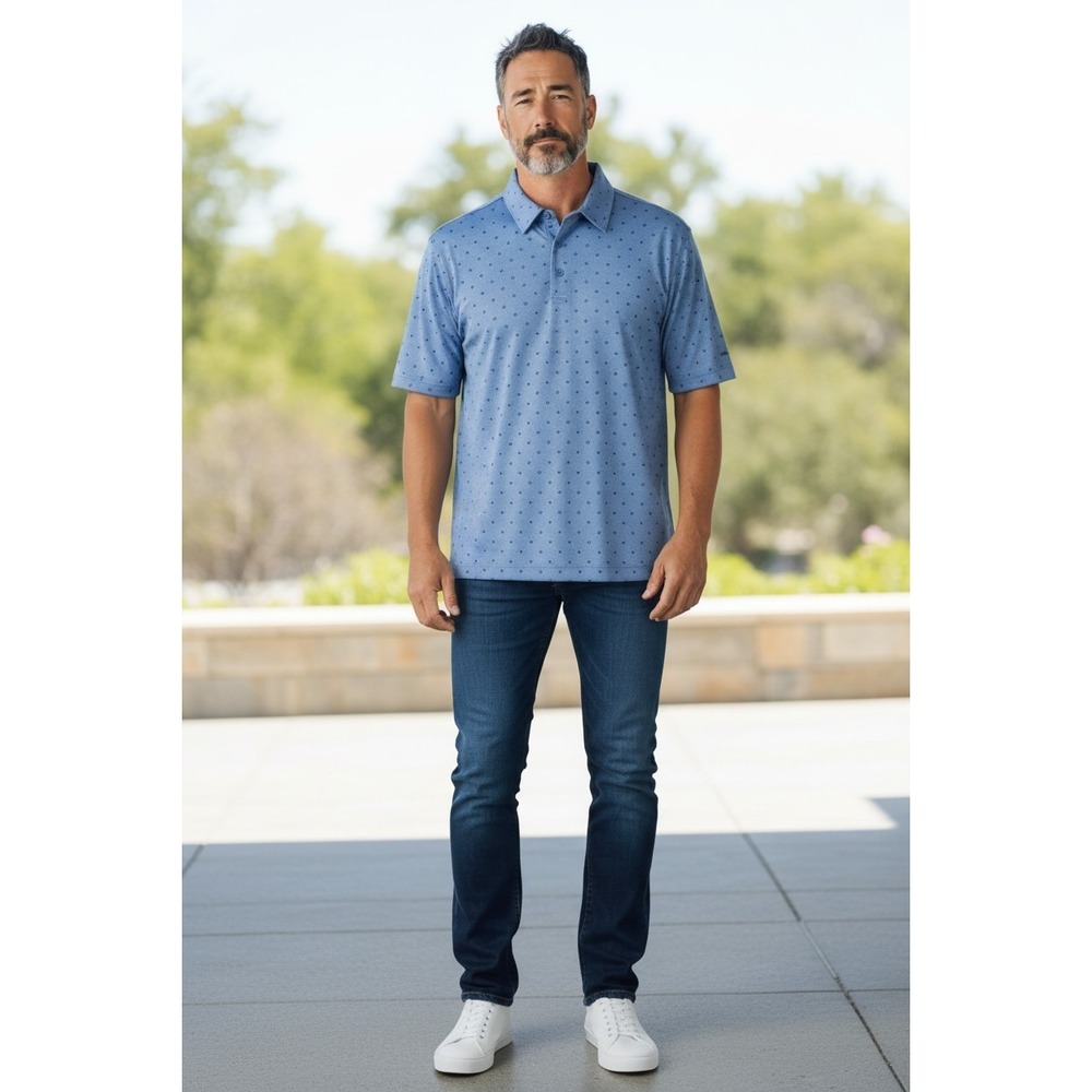 Walter Hagen 11 Majors Golf Polo Performance Blue Men XL Stretch